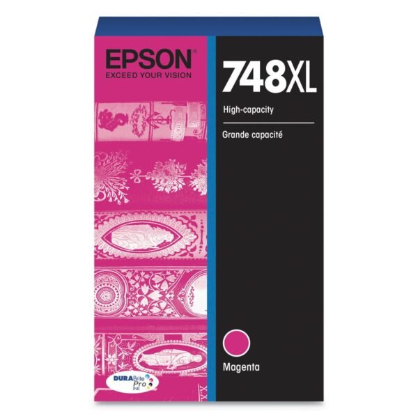 Epson T748XL320 (748XL) DURABrite Pro High-Yield Ink, 4000 Page-Yield, Magenta | OfficeCrave.com