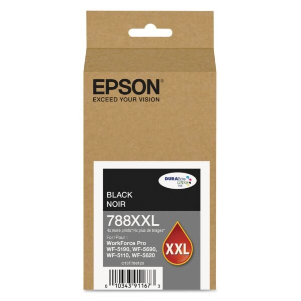 Epson T788XXL120 (788XXL) DURABrite Ultra XL PRO High-Yield Ink, Black | OfficeCrave.com
