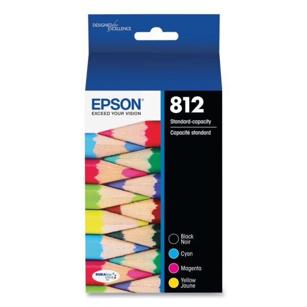 Epson T812120-BCS (T812) DURABrite Ultra Ink, 350/300 Page-Yield, Black/Cyan/Magenta/Yellow | OfficeCrave.com