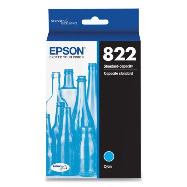 Epson T822220-S (T822) DURABrite Ultra Ink, 240 Page-Yield, Cyan | OfficeCrave.com
