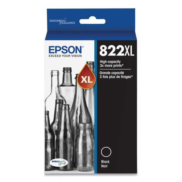 Epson T822XL120-S (T822XL) DURABrite Ultra High-Yield Ink, 1,100 Page-Yield, Black | OfficeCrave.com
