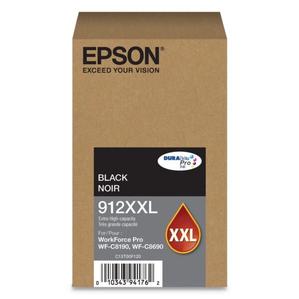 Epson T912XXL120 (912XXL) DURABrite Pro Extra High-Yield Ink, 11500 Page-Yield, Black | OfficeCrave.com