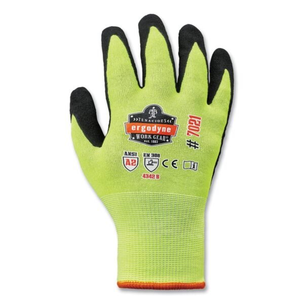 ergodyne ProFlex 7021-CASE Hi-Vis Nitrile Coated CR Gloves, Lime, 2X-Large, 144 Pairs/Carton (17866)
