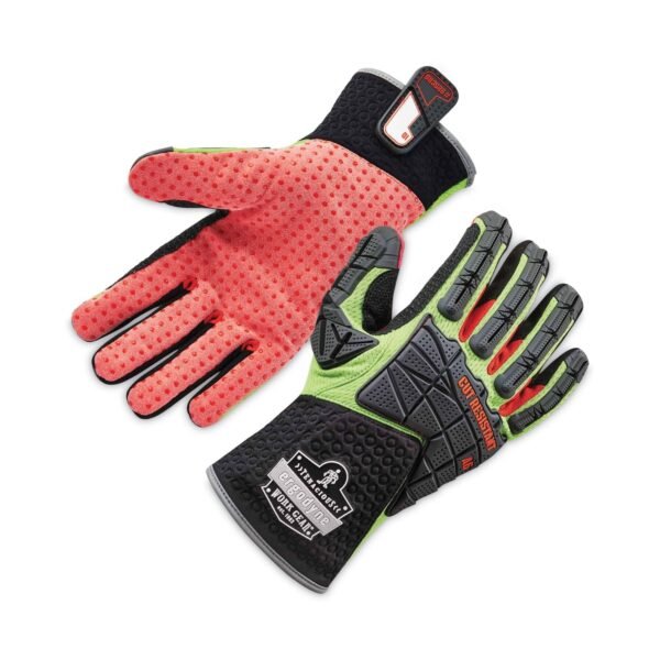 ergodyne ProFlex 925CR6 Performance Dorsal Impact-Reducing Cut Resistance Gloves, Black/Lime, XL, Pair (17295)