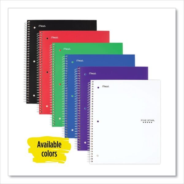 Five Star Wirebound Notebook, 1-Subject, Wide/Legal Rule, Randomly Assorted Cover Color, (100) 10.5 x 8 Sheets (523807635)