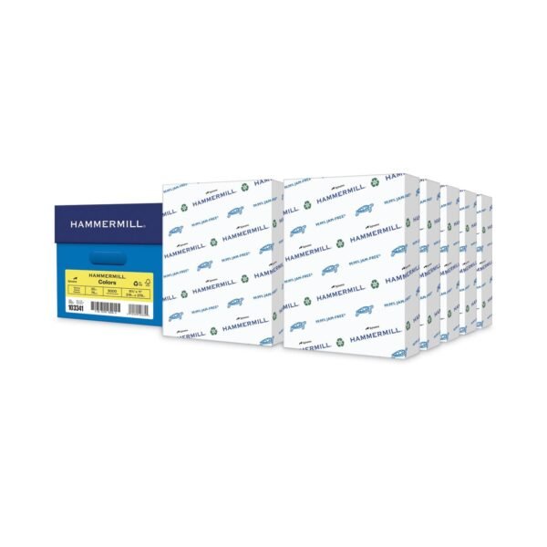 Hammermill Colors Print Paper, 20 lb Bond Weight, 8.5 x 11, Canary, 500 Sheets/Ream, 10 Reams/Carton (103341CT)