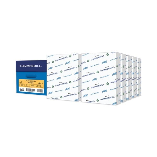 Hammermill Colors Print Paper, 20 lb Bond Weight, 8.5 x 11, Goldenrod, 500 Sheets/Ream, 10 Reams/Carton (103168CT)