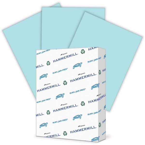 Hammermill Colors Recycled Copy Paper - Blue Letter - 8 1/2" x 11" - 24 lb Basis Weight - Smooth - Sustainable Forestry Initiative (SFI) - Jam-free, Acid-free - Blue - 500 /...