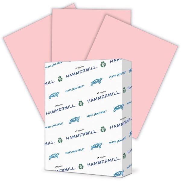 Hammermill Colors Recycled Copy Paper - Pink Letter - 8 1/2" x 11" - 24 lb Basis Weight - Smooth - Sustainable Forestry Initiative (SFI) - Jam-free, Acid-free - Pink - 500 /...