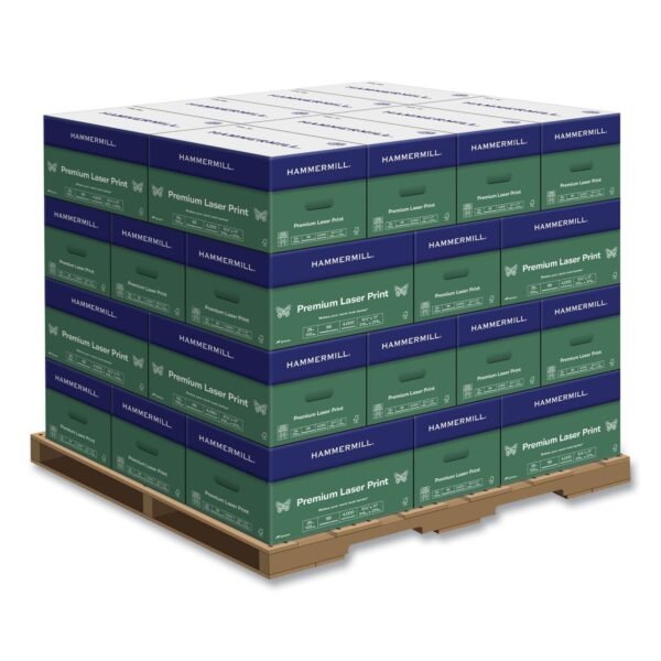 Hammermill Premium Laser Print Paper, 98 Bright, 28 lb Bond Weight, 8.5 x 11, White, 500/Ream, 8 Reams/Carton, 32 Cartons/Pallet (125534PLT)