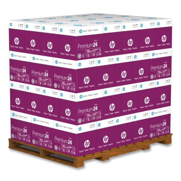 HP Premium24 Paper, 98 Bright, 24 lb Bond Weight, 8.5 x 11, Ultra White, 500 Sheets/Ream, 5 Reams/Carton, 64 Cartons/Pallet (115300PLT)