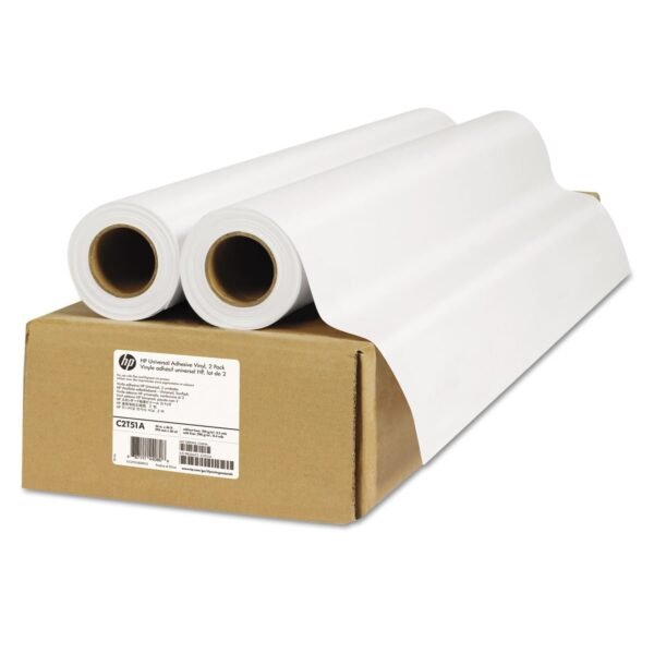 HP Universal Adhesive Vinyl, 2" Core, 36" x 66 ft, Vinyl White, 2/Pack (C2T51A)