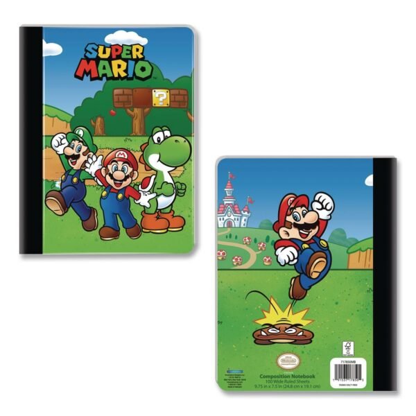 Innovative Designs Licensed Composition Book, Super Mario, Wide/Legal Rule, Multicolor Cover, (100) 9.75 x 7.5 Sheets (717850MBSA)