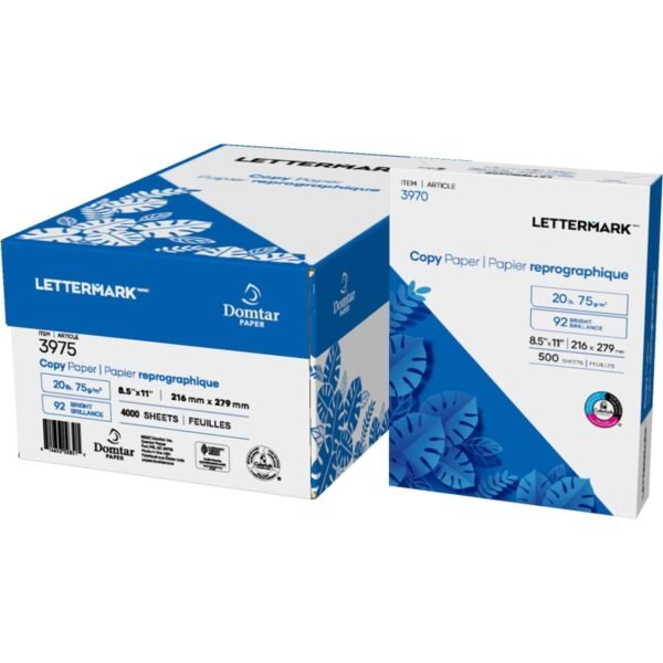 Lettermark Copy Paper - White 20 lb Basis Weight - Sustainable Forestry Initiative (SFI) - ColorLok Technology, Fast-drying, Jam-free, Acid-free, Non-yellowing - White - 500...