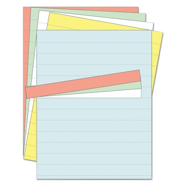 MasterVision Data Card Replacement Sheet, 8.5 x 11 Sheets, Perforated at 1", Assorted, 10/Pack (FM1614)