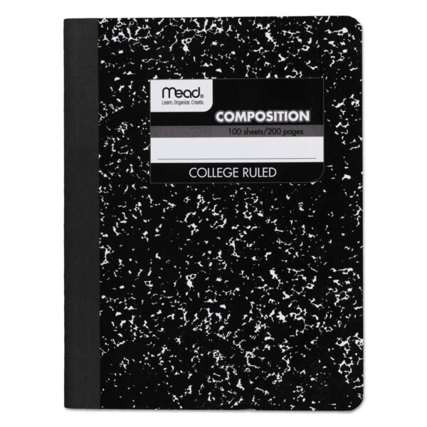 Mead Square Deal Composition Book, Medium/College Rule, Black Cover, (100) 9.75 x 7.5 Sheets (09932)