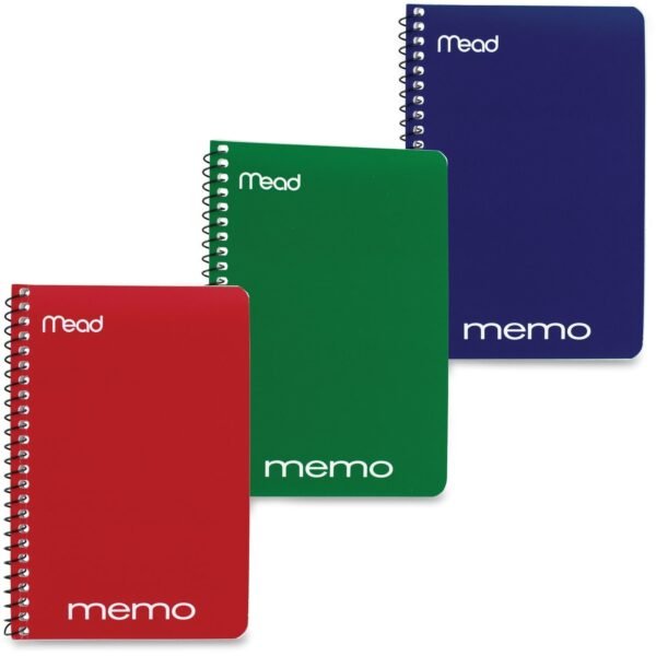 Mead Wirebound Memo Notebook 40 Sheets - Wire Bound - 4" x 6" Sheet Size - Assorted Paper - Tan Board Cover - 1 Each (45644)