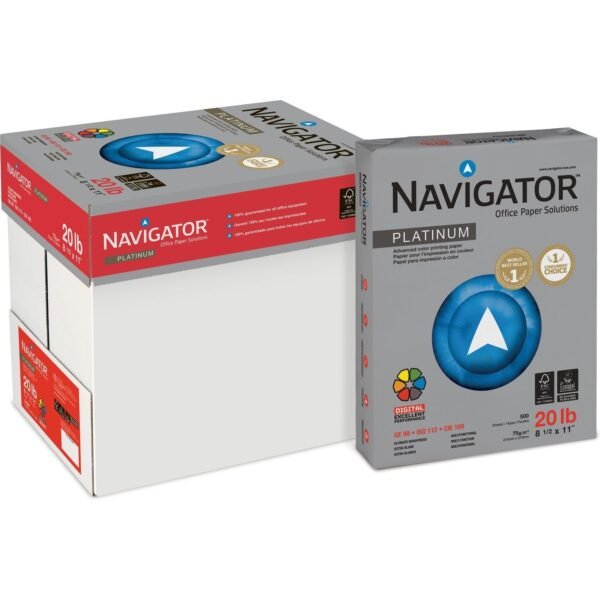 Navigator Platinum Superior Productivity Multipurpose Paper - Silky Touch - White 99 Brightness - 93% Opacity - Letter - 8 1/2" x 11" - 20 lb Basis Weight - Smooth - Jam-free,...
