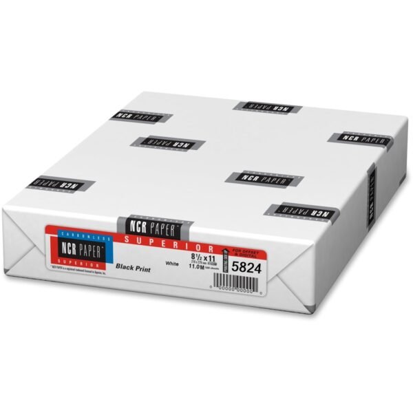 NCR Paper CFB Superior Carbonless Sheets - White 92 Brightness - Letter - 8 1/2" x 11" - 22 lb Basis Weight - Carbonless - White - 500 / Pack (5824)
