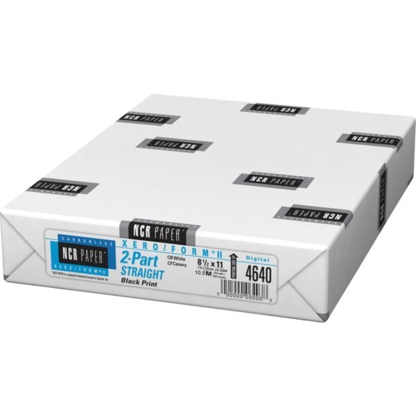 NCR Paper Xero/Form II Carbonless Paper Sheets - White/Yellow Letter - 8 1/2" x 11" - Smooth - Pre-punched, Flexible, Precollated - White, Canary - 2/Set - 250 / Pack (4640)