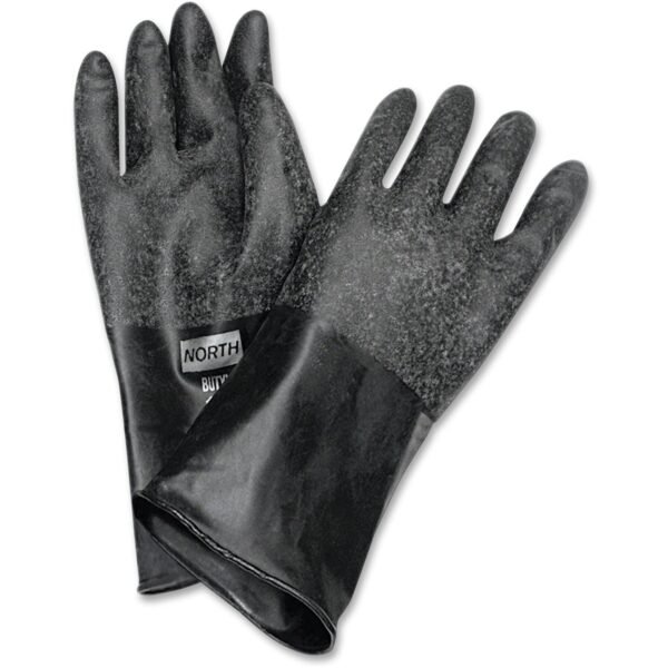 NORTH 14" Unsupported Butyl Gloves Chemical Protection - 8 Size Number - Black - Water Resistant, Durable, Chemical Resistant, Ketone Resistant, Comfortable, Abrasion Resistant,...