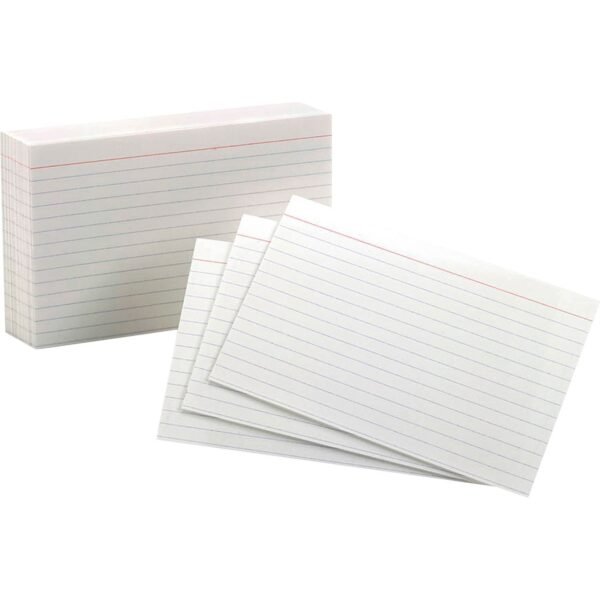 Oxford Top Quality Ruled Index Cards 4" x 6" - 85 lb Basis Weight - Sustainable Forestry Initiative (SFI) - White - 100 / Pack (41)