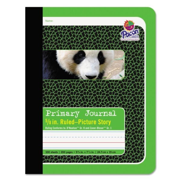 Pacon Primary Journal, D'Nealian K, Zaner-Bloser 1, Manuscript Format, Green Cover, (100) 9.75 x 7.5 Sheets (2428)