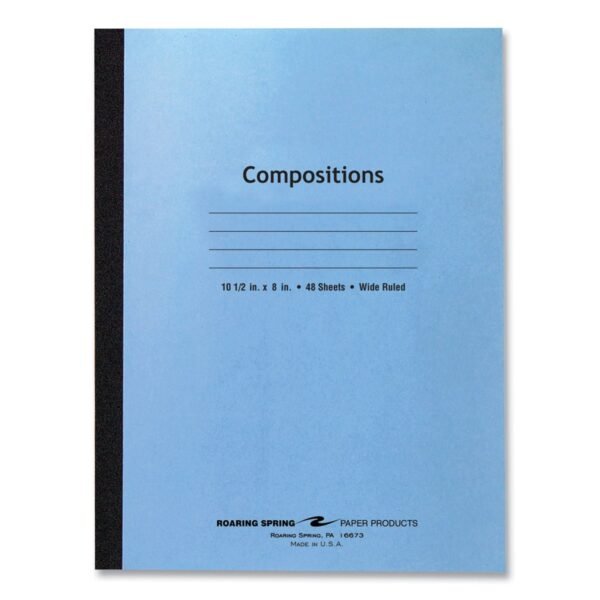 Roaring Spring Flexible Cover Composition Notebook, Wide/Legal Rule, Blue Cover, (48) 10.5 x 8 Sheets, 72/Carton (77501CS)