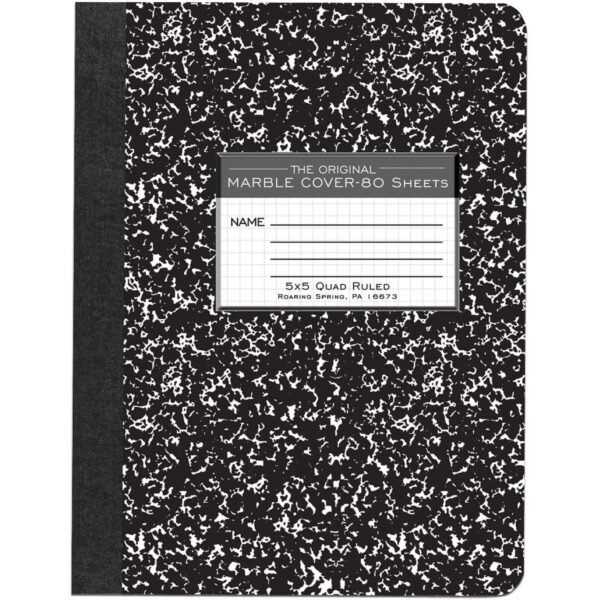 Roaring Spring Graph Ruled Hard Cover Composition Book 80 Sheets - 160 Pages - Printed - Sewn/Tapebound - Both Side Ruling Surface - 15 lb Basis Weight - 56 g/m² Grammage - 9...