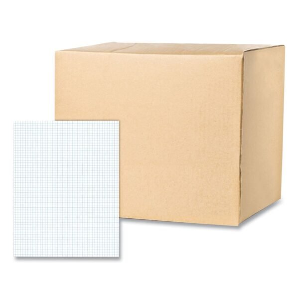 Roaring Spring Gummed Pad, 5 sq/in Quadrille Rule, 50 White 8.5 x 11 Sheets, 72/Carton (95161CS)