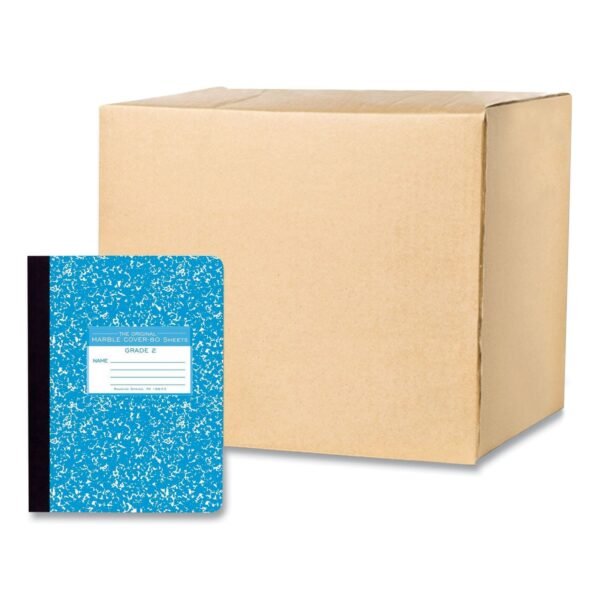Roaring Spring Ruled Composition Book, Grade 2 Manuscript Format, Blue Marble Cover, (80) 9.75 x 7.5 Sheets, 48/Carton (97226CS)