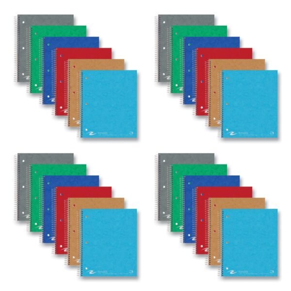 Roaring Spring Subject Wirebound Notebook, 3-Subject, Medium/College Rule, Assorted Cover, (120) 11 x 9 Sheets, 24/Carton (11384CS)