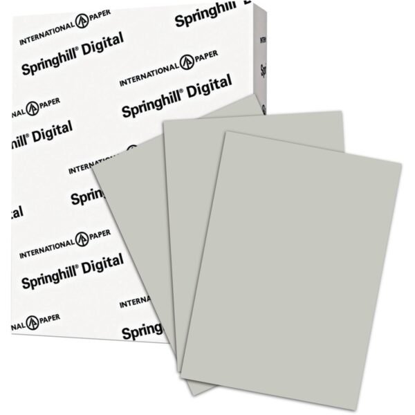Springhill Multipurpose Cardstock - Gray 92 Brightness - Letter - 8 1/2" x 11" - 110 lb Basis Weight - Smooth, Vellum - Gray - 250 / Pack (065300)