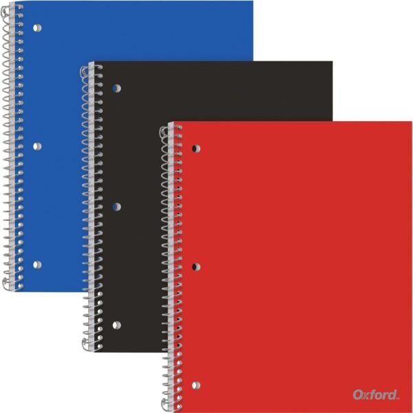 TOPS 1-Subject Poly Notebook 1 Subject(s) - 100 Sheets - Wire Bound - College Ruled Front Ruling - 3 Hole(s) - 0.30" Height x 9" Width x 11" Length - Assorted Cover - Divider,...