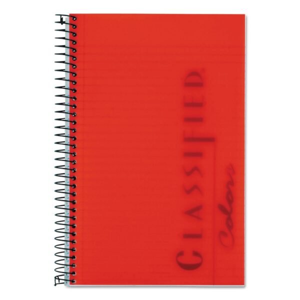 TOPS Color Notebooks, 1-Subject, Narrow Rule, Ruby Red Cover, (100) 8.5 x 5.5 White Sheets (73505)