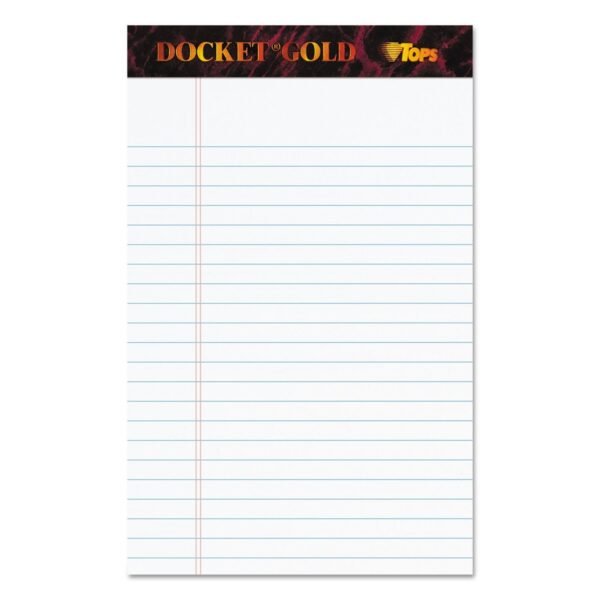 TOPS Docket Gold Ruled Perforated Pads, Narrow Rule, 50 White 5 x 8 Sheets, 12/Pack (63910)