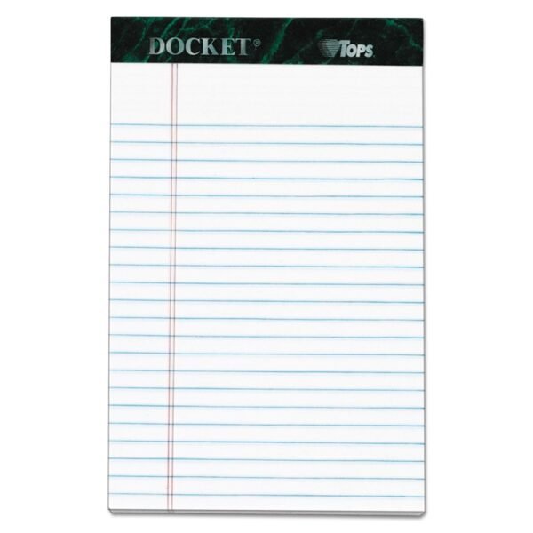 TOPS Docket Ruled Perforated Pads, Narrow Rule, 50 White 5 x 8 Sheets, 6/Pack (63366)