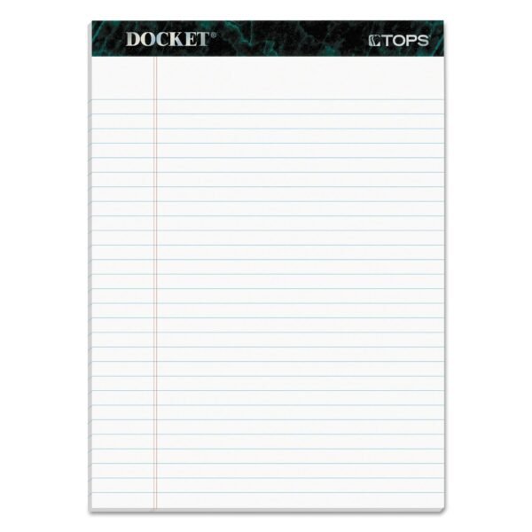 TOPS Docket Ruled Perforated Pads, Wide/Legal Rule, 50 White 8.5 x 11.75 Sheets, 6/Pack (63416)