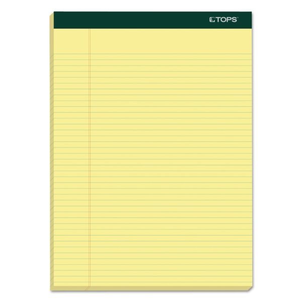 TOPS Double Docket Ruled Pads, Narrow Rule, 100 Canary-Yellow 8.5 x 11.75 Sheets, 6/Pack (63376)
