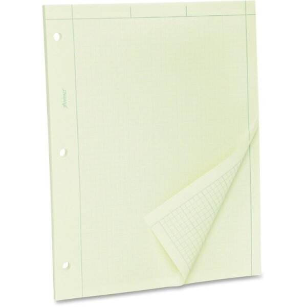 TOPS Engineering Computation Pad 100 Sheets - Both Side Ruling Surface - Ruled Margin - 15 lb Basis Weight - Letter - 8 1/2" x 11" Sheet Size - Green Tint Paper - Hole-punched -...