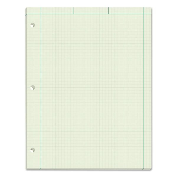TOPS Engineering Computation Pads, Cross-Section Quad Rule (5 sq/in, 1 sq/in), Black/Green Cover, 100 Green-Tint 8.5 x 11 Sheets (35510)