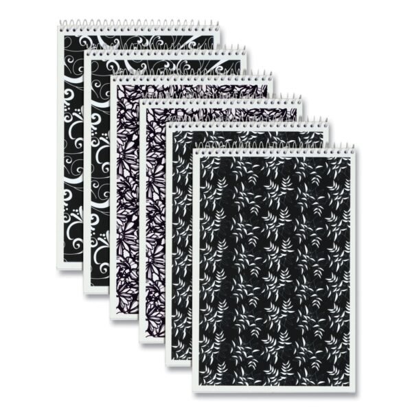 TOPS Fashion Steno Pad, Gregg Rule, Assorted Abstract Floral Headband Designs, (80) White 6 x 9 Sheets, 6/Pack (80230)