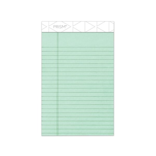 TOPS Prism + Colored Writing Pads, Narrow Rule, 50 Pastel Green 5 x 8 Sheets, 12/Pack (63090)