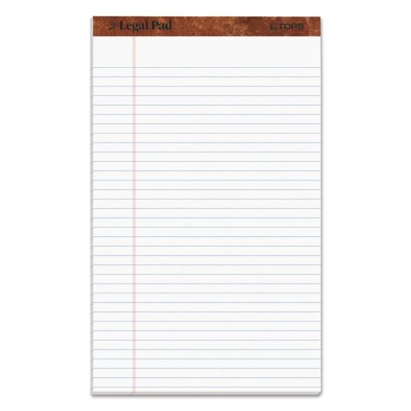 TOPS "The Legal Pad" Ruled Perforated Pads, Wide/Legal Rule, 50 White 8.5 x 14 Sheets, Dozen (7573)