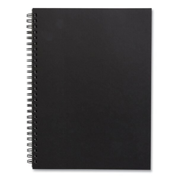 TRU RED Wirebound Soft-Cover Notebook, 1-Subject, Narrow Rule, Black Cover, (80) 9.5 x 6.5 Sheets (24377305)