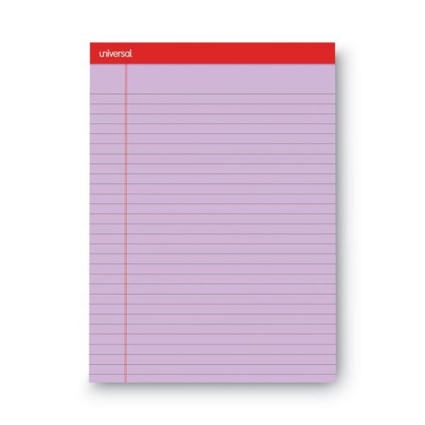 Universal Colored Perforated Ruled Writing Pads, Wide/Legal Rule, 50 Assorted Color 8.5 x 11.75 Sheets, 6/Pack (UNV35878)
