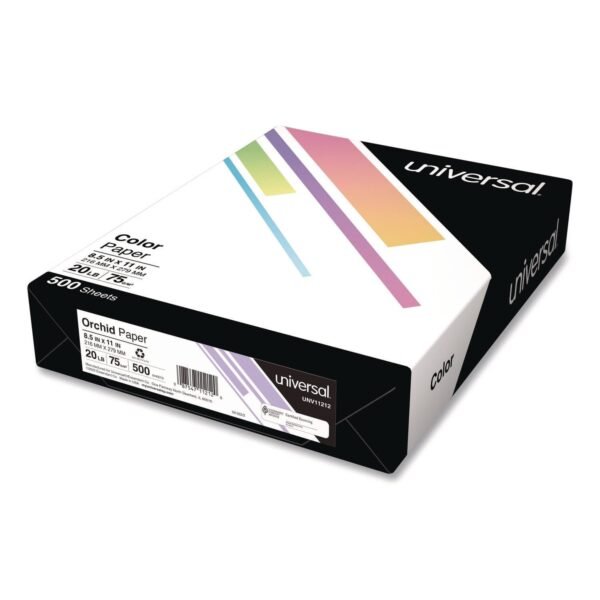 Universal Deluxe Colored Paper, 20 lb Bond Weight, 8.5 x 11, Orchid, 500/Ream (UNV11212)