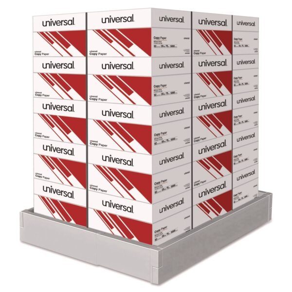 Universal Legal Size Copy Paper, 92 Bright, 20 lb Bond Weight, 8.5 x 14, White, 500 Sheets/Ream, 10 Reams/Carton, 30 Cartons/Pallet (UNV24200PLT)