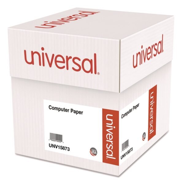 Universal Printout Paper, 3-Part, 15 lb Bond Weight, 9.5 x 11, White/Canary/Pink, 1,200/Carton (UNV15873)