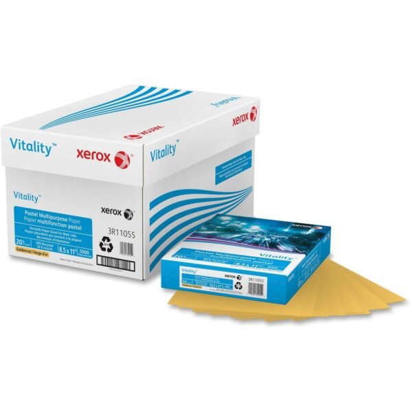 Xerox Vitality Multipurpose Pastel Paper Letter - 8 1/2" x 11" - 20 lb Basis Weight - Jam-free - Goldenrod - 500 / Ream (3R11055)